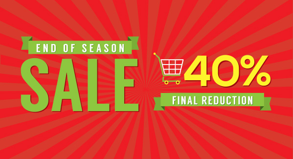 Image 1 End of season sale. 40% off final reduction.